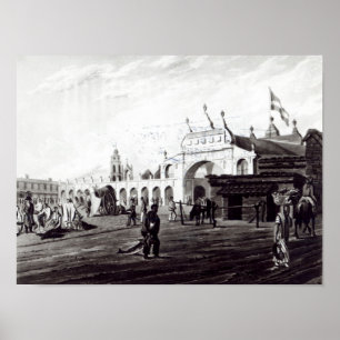 Marktplatz, graviert von Daniel Havell 1820 Poster