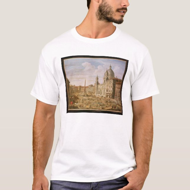 Marktplatz Navona, Rom, schauend in Richtung zu T-Shirt (Vorderseite)