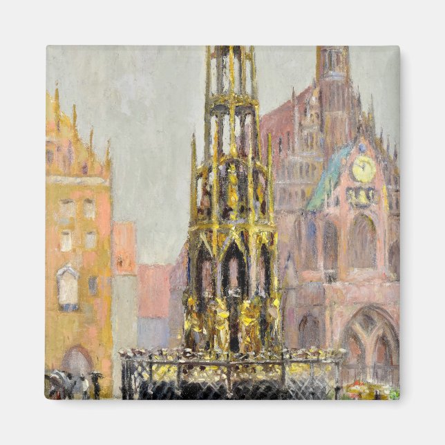 Marktplatz, Nürnberg, 1928 von Grant Wood Magnet (Vorne)