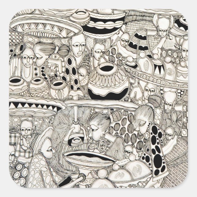 Marktplatz Quadratischer Aufkleber (Vorderseite)