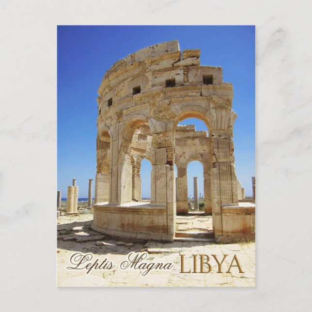 Marktplatz Ruins, Leptis Magna, Libyen Postkarte (Vorderseite)
