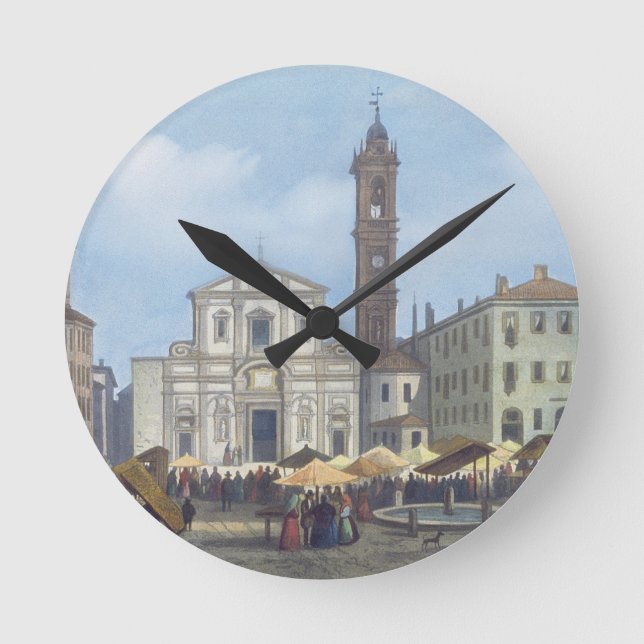 Marktplatz Santo Stefano 'von den Ansichten von Runde Wanduhr (Vorderseite)