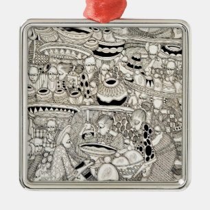 Marktplatz Silbernes Ornament