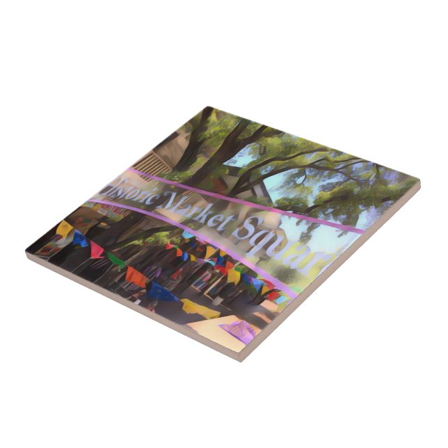 Marktplatz Wasserfarbe - San Antonio Fliese (Seite)