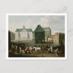 Marktszene vor dem Dam Palace, Amsterdam Postkarte