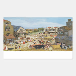 Markttag Rechteckiger Aufkleber