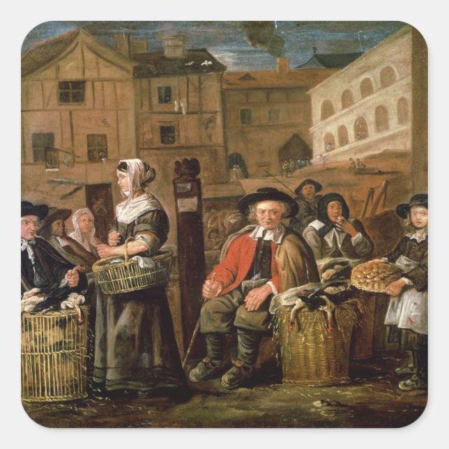 Marktumfeld Quadratischer Aufkleber (Vorderseite)