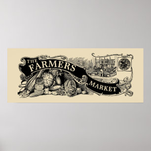 Marktvorlage für Vintage Viktorianische Bauer Poster