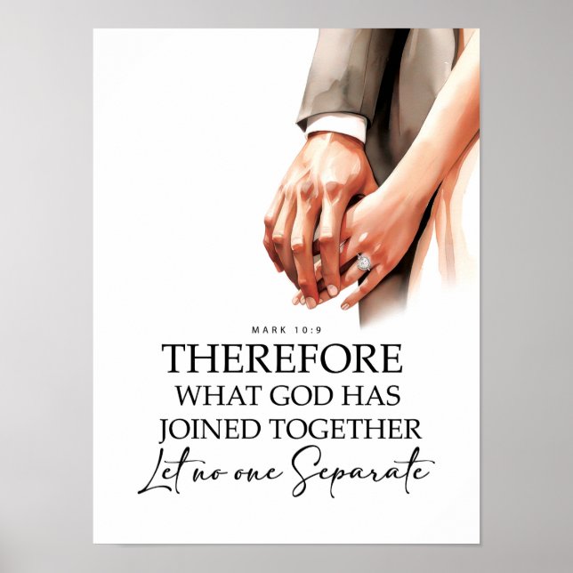 Markus 10:9 Vereint Poster (Vorne)