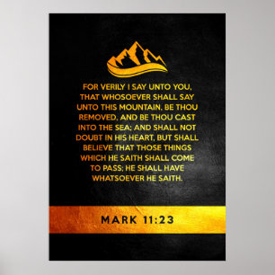 Markus 11:23 Bibelvers Poster