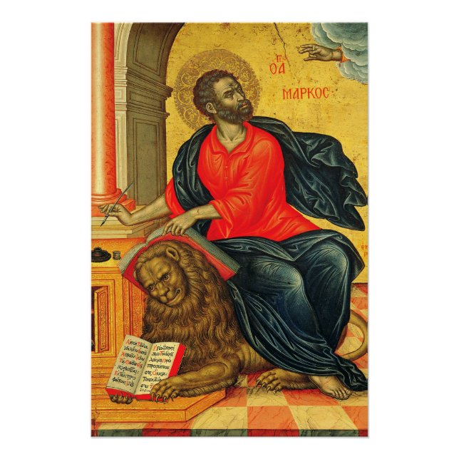 Markus der evangelistischen orthodoxen Ikone Poster (Vorderseite)