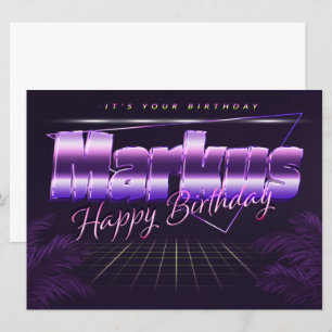 Markus Name Vorname lila retro Karte Geburtstag