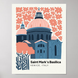 Markusbasilika Venedig Italien Reise floral Poster