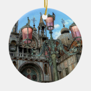 Markusdom und Lampe, Venedig, Italien Keramik Ornament