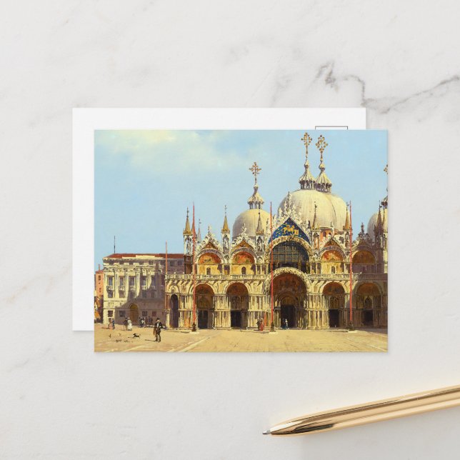 Markusplatz, Venedig Postkarte (Vorderseite/Rückseite Beispiel)