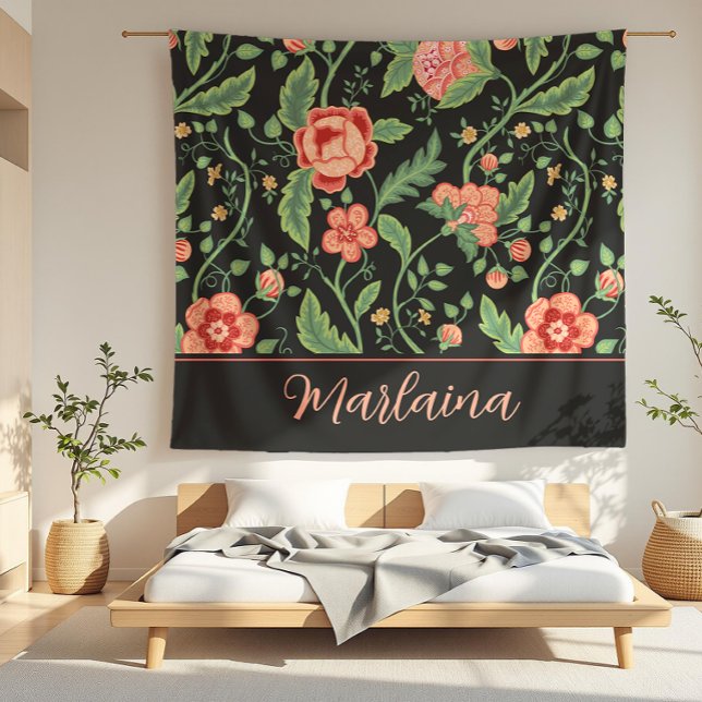 Marlaina Schwarzes Jugendstil Fleecedecke (detail)