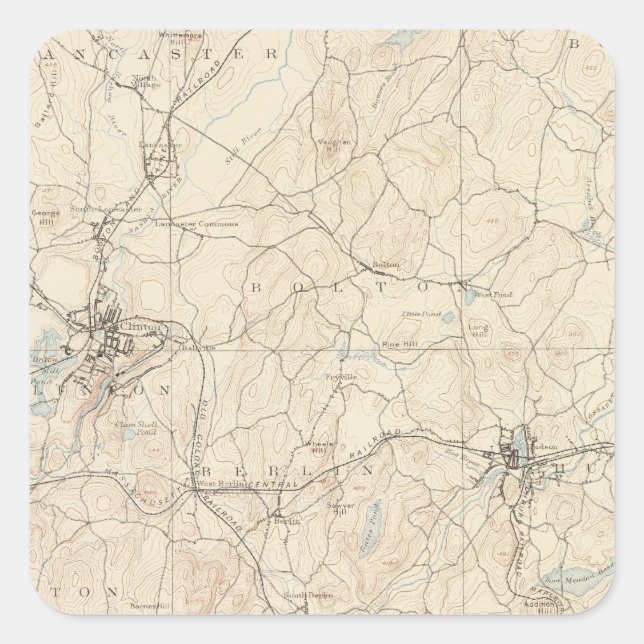 Marlboro, Massachusetts Quadratischer Aufkleber (Vorderseite)