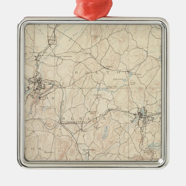 Marlboro, Massachusetts Silbernes Ornament (Vorne)