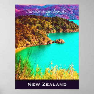 Marlborough Sounds Neuseeland Poster