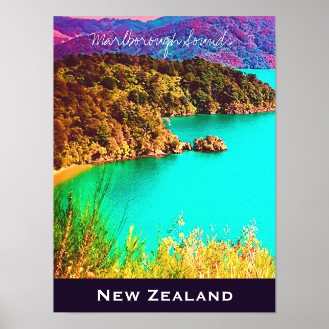 Marlborough Sounds New Zealand Poster (Vorne)