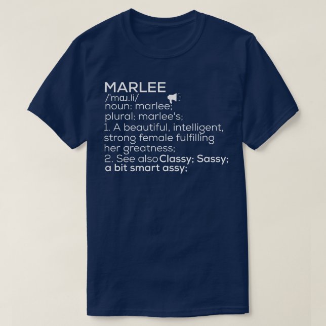 Marlee Name Marlee Definition Marlee Weibliche Bez T-Shirt (Design vorne)