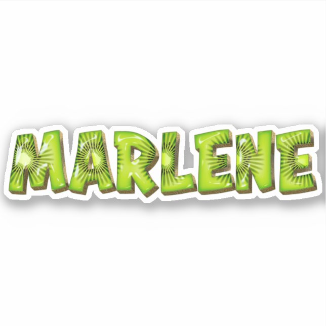 Marlene Name Kiwi Design Aufkleber Sticker (Vorderseite)