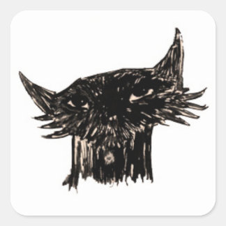 Marley Fish Cartoons Head Quadratischer Aufkleber