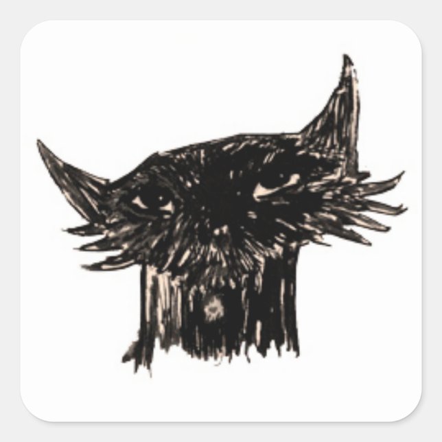 Marley Fish Cartoons Head Quadratischer Aufkleber (Vorderseite)