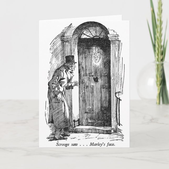 Marleys Gesicht (mit Text) Feiertagskarte (Vorderseite)