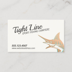 Marlin Business Card Sport Fishing Charters Visitenkarte
