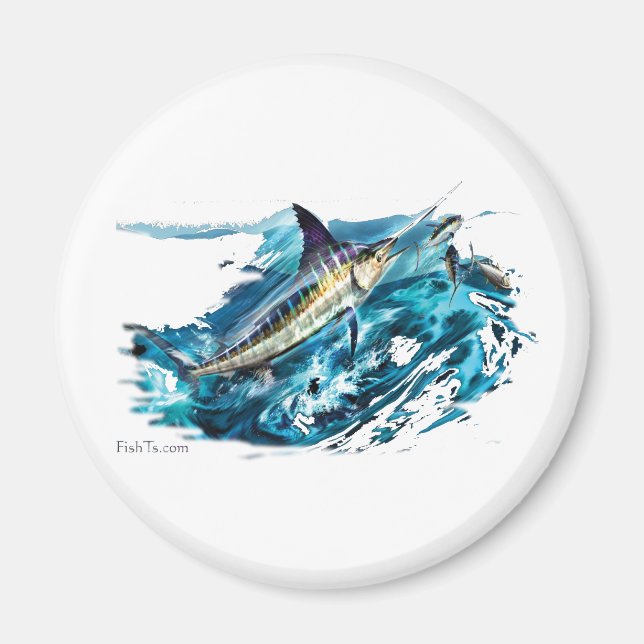 Marlin, der mit Thunfisch springt Magnet (Vorne)