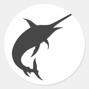 Marlin fish Silhouette - Farbe wählen Runder Aufkleber