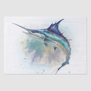 Marlin Fish Watercolor Seidenpapier