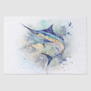 Marlin Fish Watercolor Seidenpapier