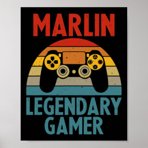 Marlin-Geschenkname Personalisiert Lustig Gaming G Poster