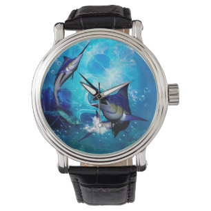 Marlin mit Blasen Armbanduhr