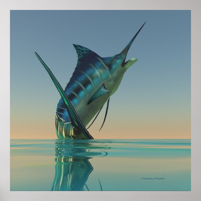 Marlin Sport Fish Print Poster (Vorne)