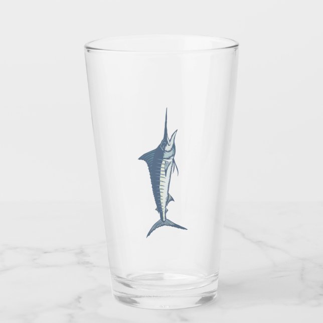 Marlin Swordfish Beer Pint Glas (Vorderseite)