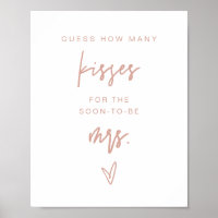 MARLO Blush Pink Wie viele Kisses Bridal Game