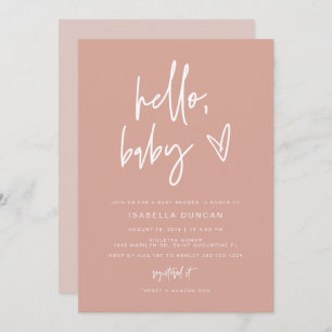 MARLO Bohemisch Blush Hello Baby Dusche Einladung