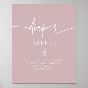 MARLO Bohemisch Dusty Rose Windeln Raffle Game Sig Poster