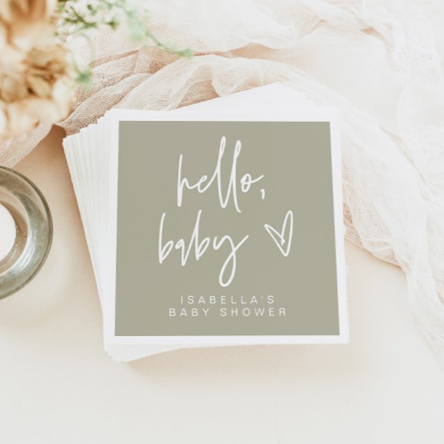 MARLO Bohemisch Sage Green Baby Dusche Napkins Serviette (Von Creator hochgeladen)