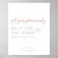 MARLO Boho Blush Instagram Hashtag Wedding Sign