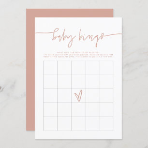 MARLO Boho Blush Pink Baby Dusche Bingo Game Card Einladung