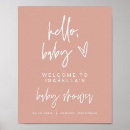 MARLO Boho Blush Pink Dusche Willkommenspender Poster