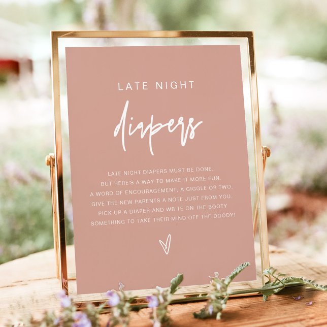 MARLO Boho Blush Pink Spate Night Diaper Spiel Poster (Von Creator hochgeladen)