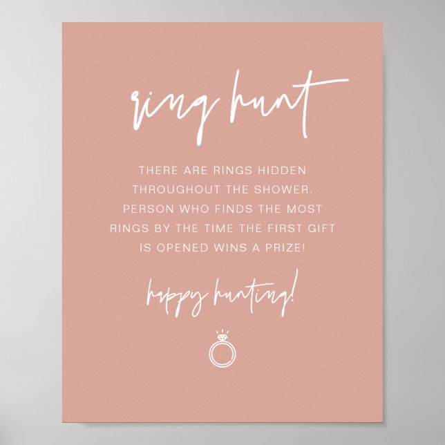 MARLO Boho Blush Ring Hunt Brautparty Game Pos Poster (Vorne)