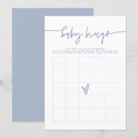 MARLO Boho Dusty Blue Baby Dusche Bingo Game Card