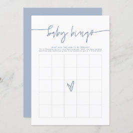 MARLO Boho Dusty Blue Baby Dusche Bingo Game Card Einladung