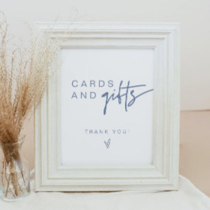 MARLO Boho Dusty Blue Cards & Gifts Zeichen Poster